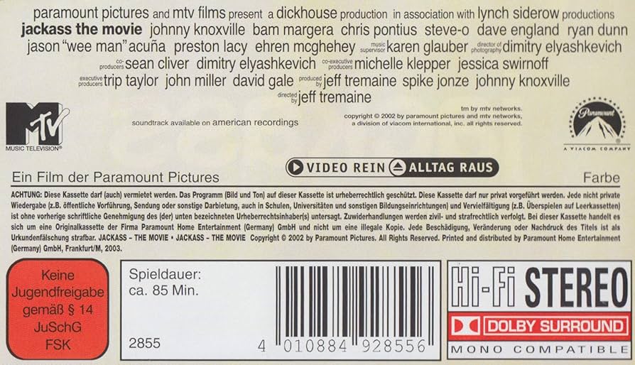 Amazon.co.jp: Jackass: The Movie [VHS] : DVD